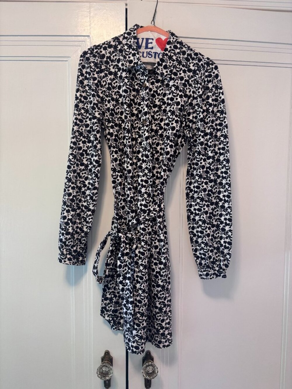 Boden black & white floral shirtdress
